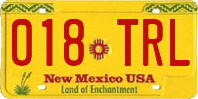 NM license plate 018TRL