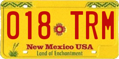 NM license plate 018TRM