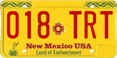 NM license plate 018TRT