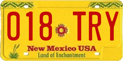 NM license plate 018TRY