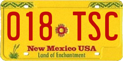 NM license plate 018TSC