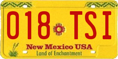 NM license plate 018TSI