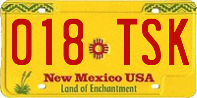 NM license plate 018TSK