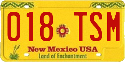 NM license plate 018TSM