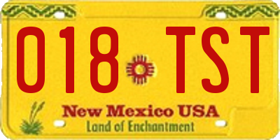 NM license plate 018TST
