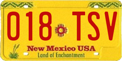 NM license plate 018TSV