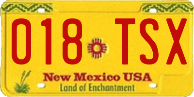 NM license plate 018TSX