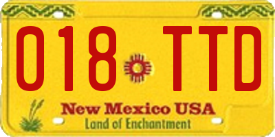 NM license plate 018TTD