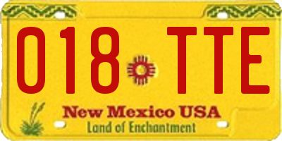 NM license plate 018TTE