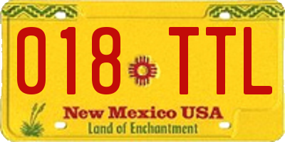 NM license plate 018TTL