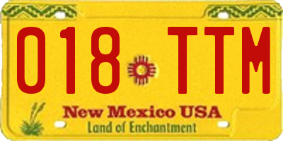 NM license plate 018TTM