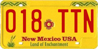 NM license plate 018TTN