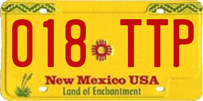 NM license plate 018TTP