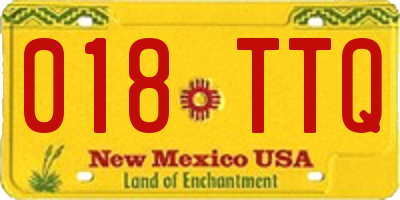 NM license plate 018TTQ