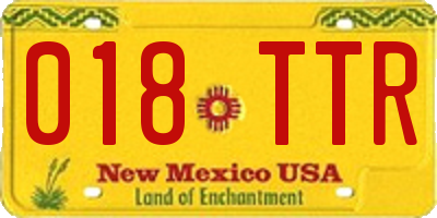 NM license plate 018TTR
