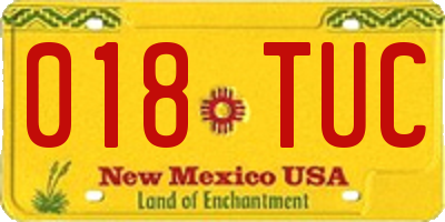 NM license plate 018TUC