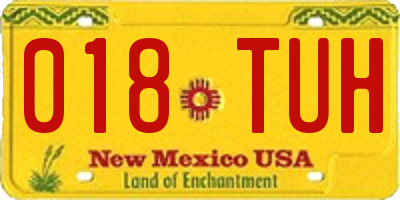 NM license plate 018TUH