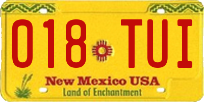 NM license plate 018TUI