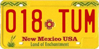 NM license plate 018TUM