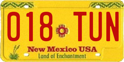 NM license plate 018TUN