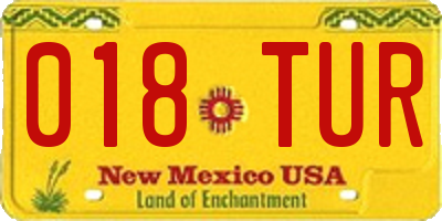 NM license plate 018TUR