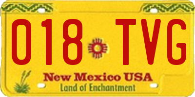 NM license plate 018TVG