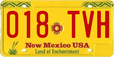 NM license plate 018TVH