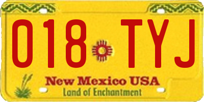 NM license plate 018TYJ