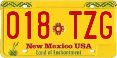 NM license plate 018TZG