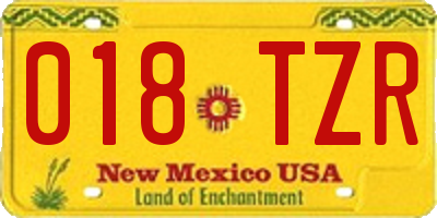 NM license plate 018TZR