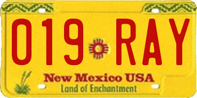NM license plate 019RAY