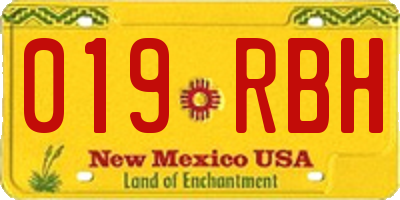 NM license plate 019RBH
