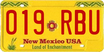 NM license plate 019RBU