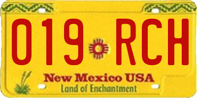 NM license plate 019RCH