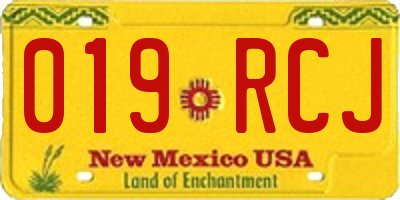 NM license plate 019RCJ