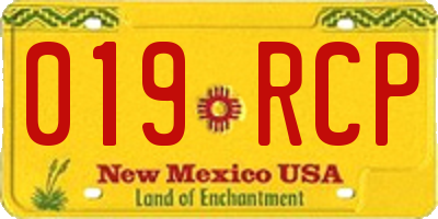 NM license plate 019RCP