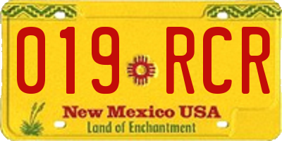 NM license plate 019RCR
