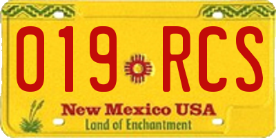 NM license plate 019RCS