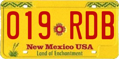 NM license plate 019RDB