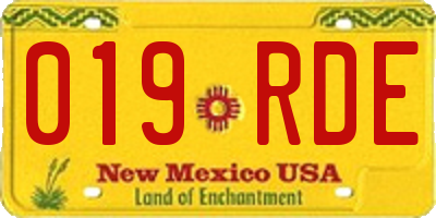 NM license plate 019RDE