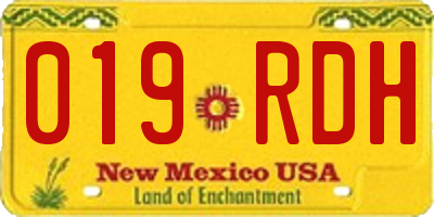 NM license plate 019RDH
