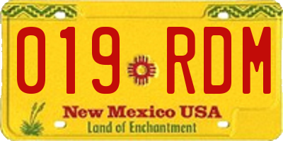 NM license plate 019RDM