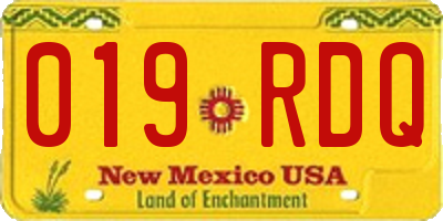NM license plate 019RDQ