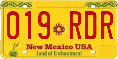 NM license plate 019RDR