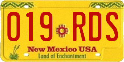 NM license plate 019RDS