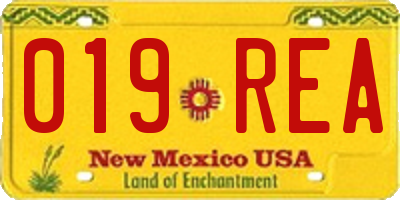 NM license plate 019REA