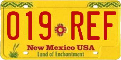 NM license plate 019REF