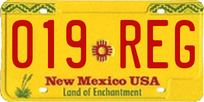 NM license plate 019REG
