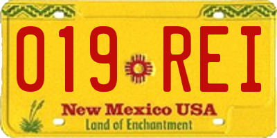 NM license plate 019REI