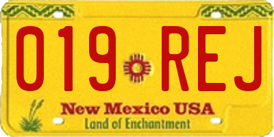NM license plate 019REJ